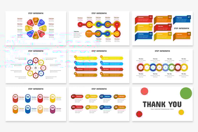 8步骤工作流程优化信息图形展示PPT模板 - 顶尖PPT