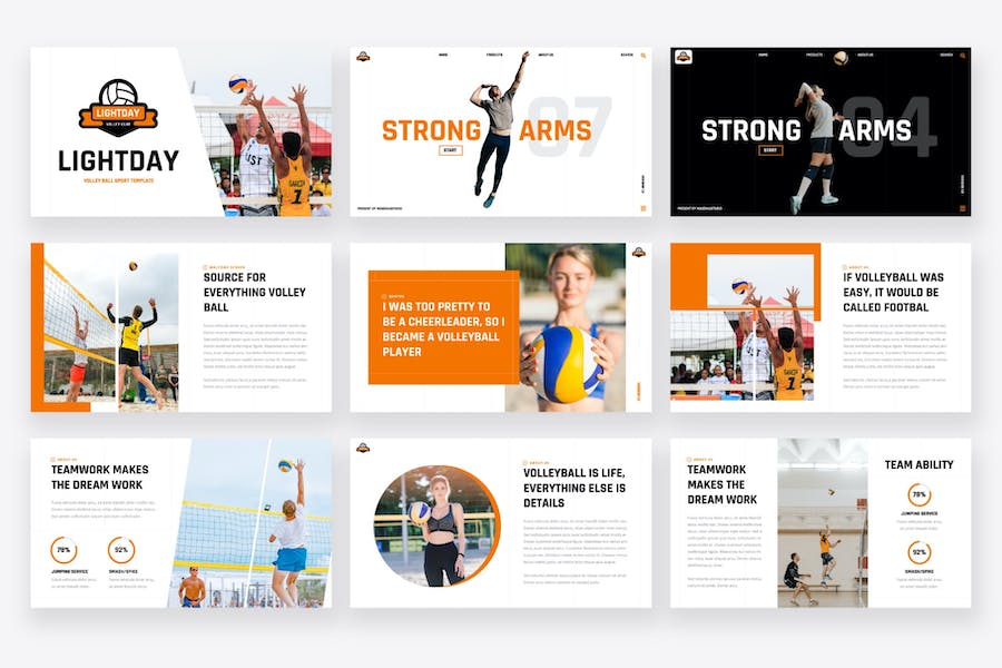 排球运动keynote模板 - 顶尖PPT