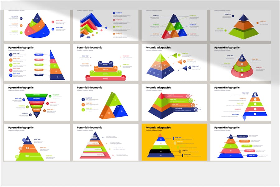 金字塔信息图表数据分析PPT模板 - 顶尖PPT