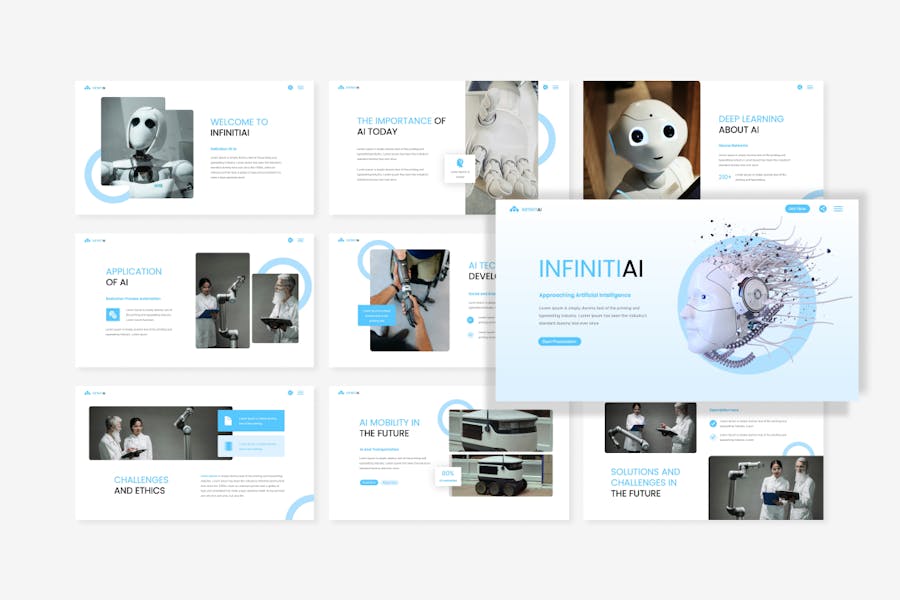 AI人工智能机器人keynote模板 - 顶尖PPT