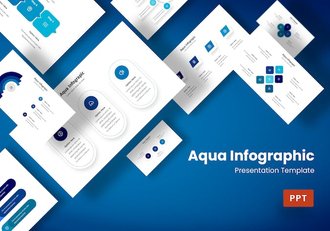 蓝色圆形信息图表PPT模板 - 顶尖PPT