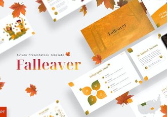 秋季落叶主题活动宣传PPT模板 - 顶尖PPT