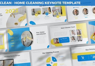 清洁家居家政服务keynote模板 - 顶尖PPT