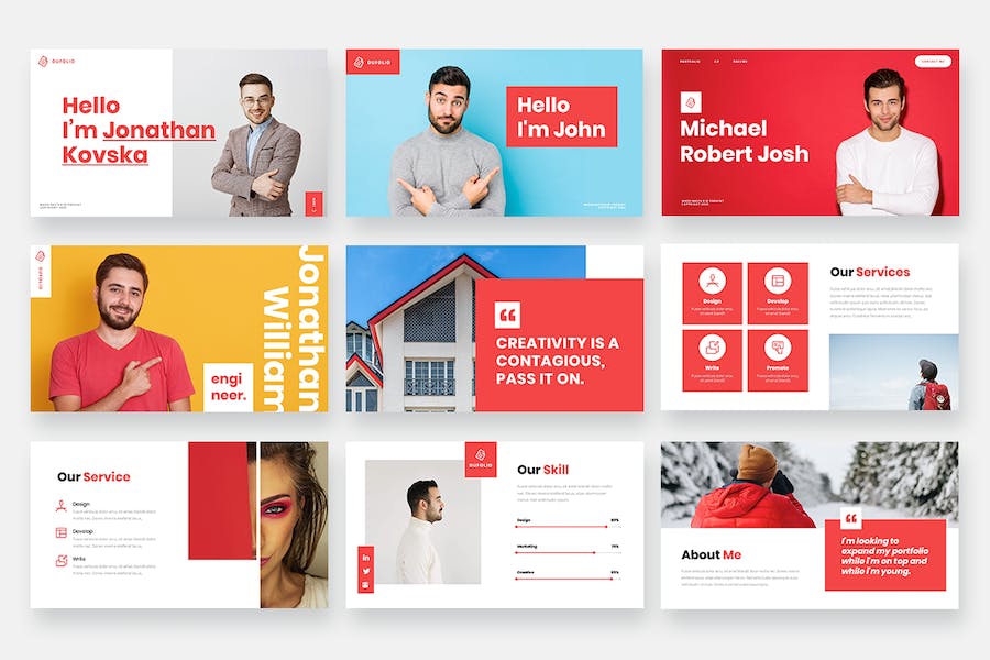 个性化个人作品集展示PPT模板 - 顶尖PPT