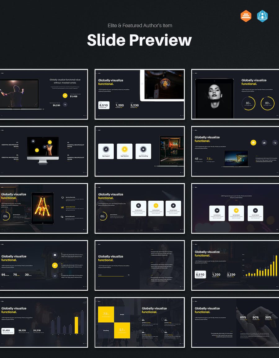 黑色底国外高端商务计划总结keynote模板 - 顶尖PPT
