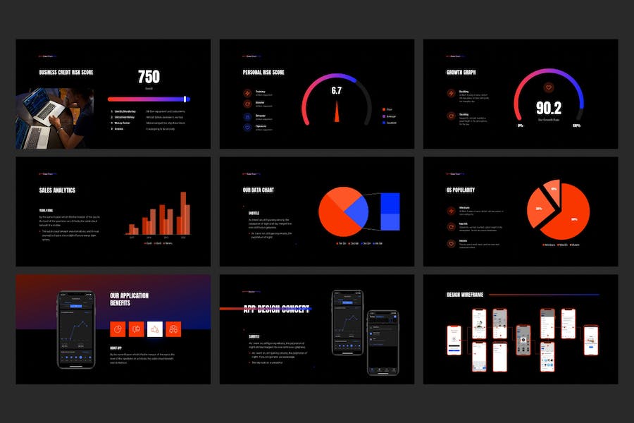 渐变配色平滑动画PPT模板 - 顶尖PPT