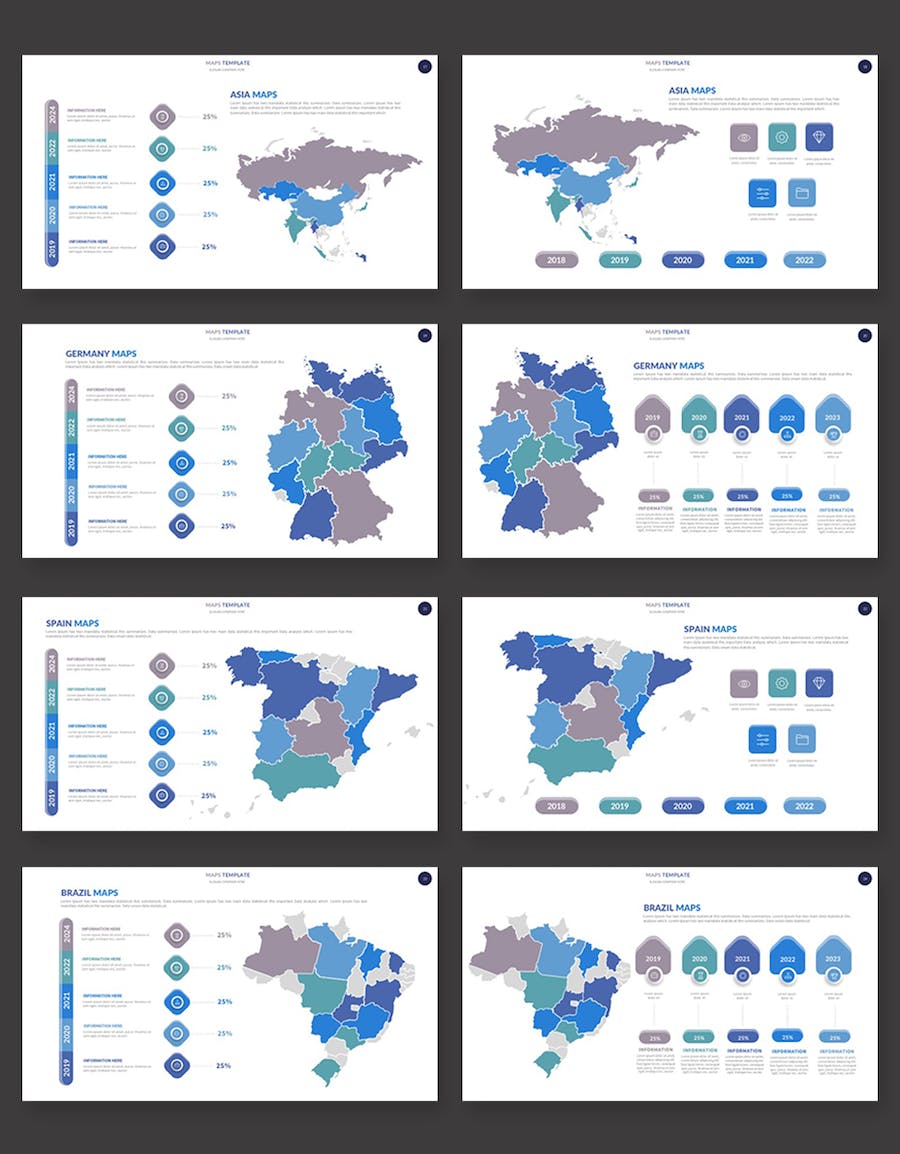 全球各个国家地图PPT模板 - 顶尖PPT