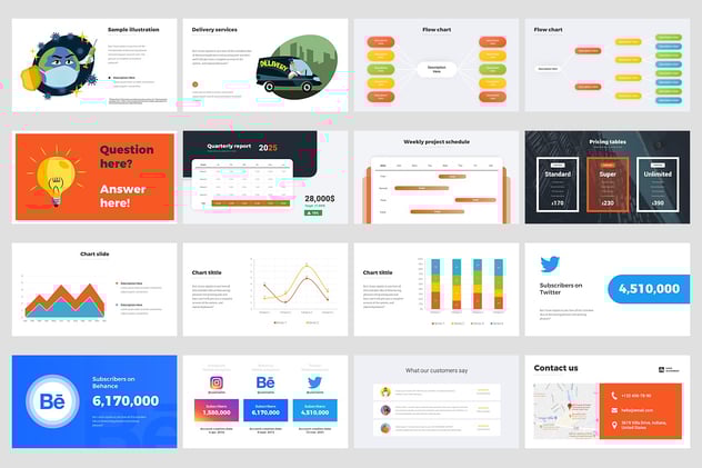 企业年报解决方案信息图表世界各国地图PPT模板 - 顶尖PPT