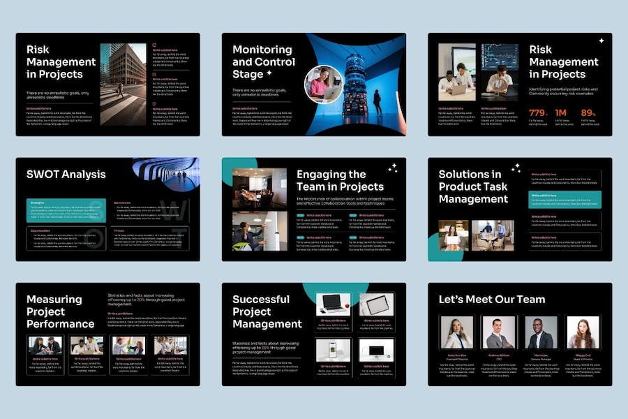 商业项目审计管理商务风格keynote模板 - 顶尖PPT