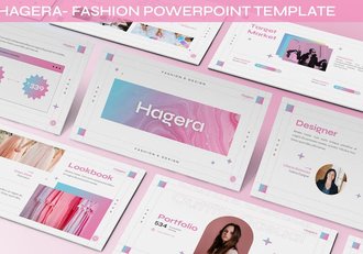 时尚流行渐变女性服装品牌展示PPT模板 - 顶尖PPT