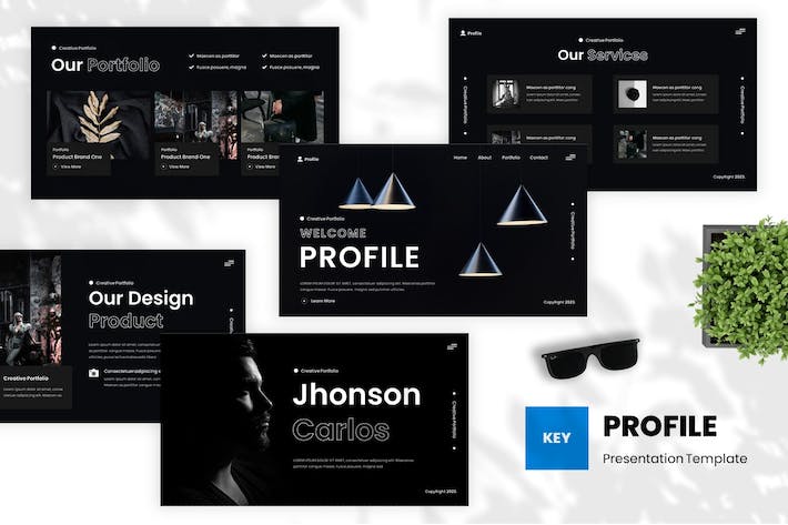 创意个人作品讲述展示设计策略应用Keynote模板 - 顶尖PPT