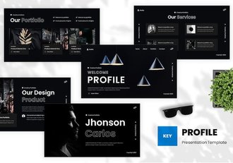 创意个人作品讲述展示设计策略应用Keynote模板 - 顶尖PPT