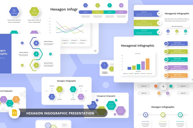 六边形信息图表PPT模板 - 顶尖PPT