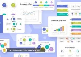 六边形信息图表PPT模板 - 顶尖PPT