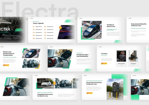 Electra电动汽车新能源科技品牌PPT模板 - 顶尖PPT