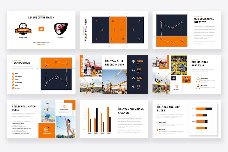 排球运动keynote模板 - 顶尖PPT