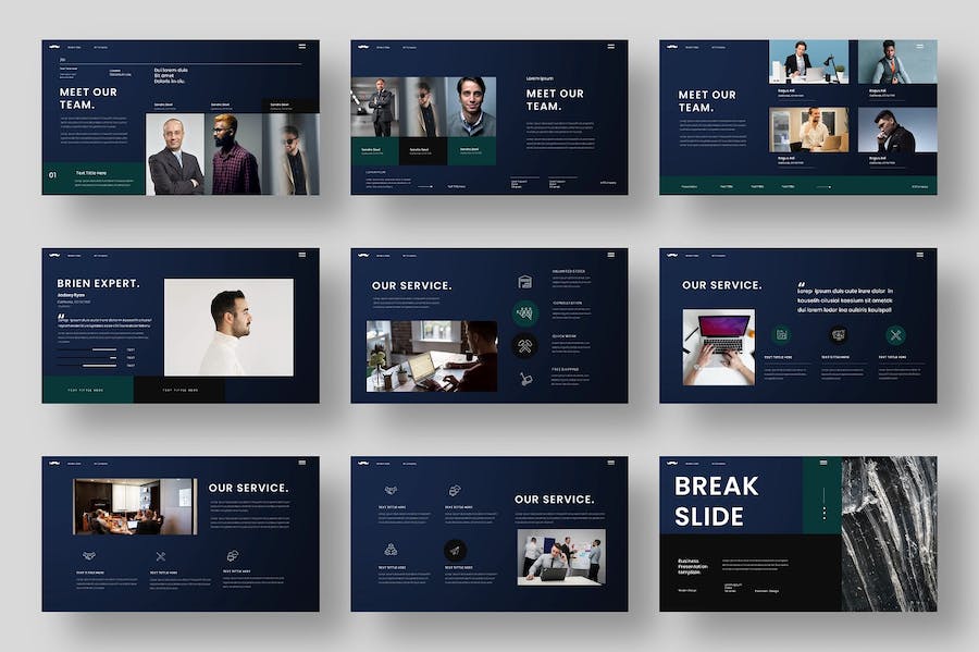 商务风格企业会议项目合作商业通用keynote模板 - 顶尖PPT