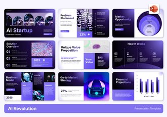 AI革命人工智能大模型PPT模板 - 顶尖PPT