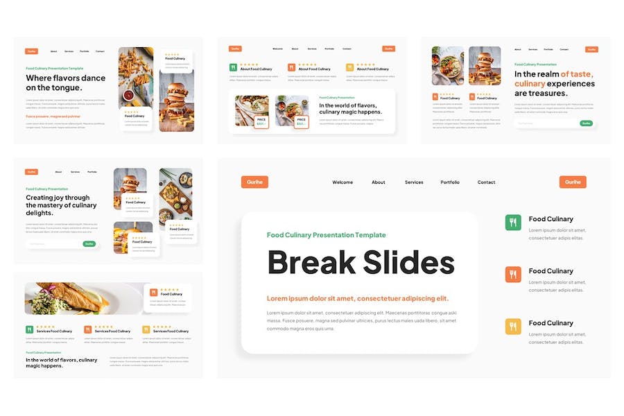 食品烹饪美食推荐Keynote模板 - 顶尖PPT