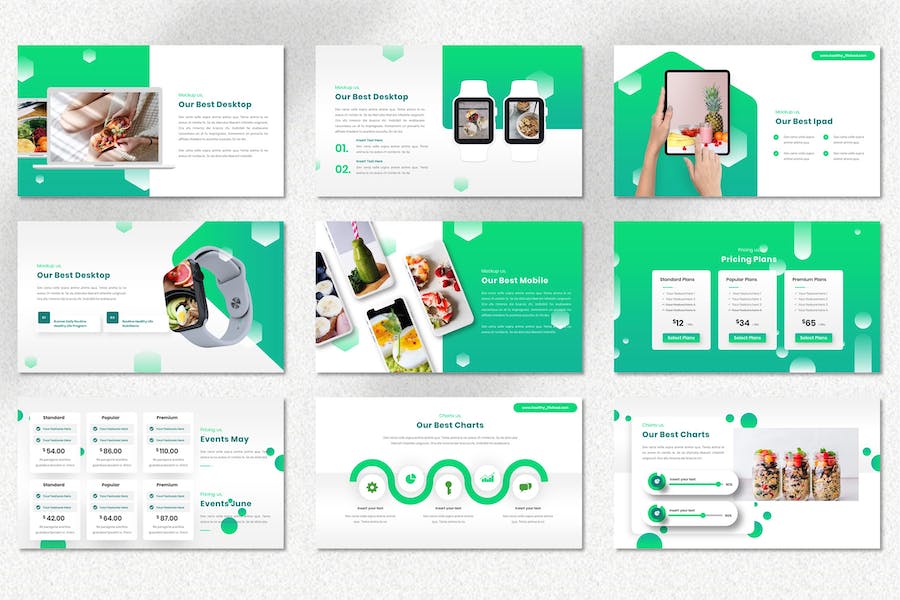 健康生活方式宣传Keynote模板 - 顶尖PPT