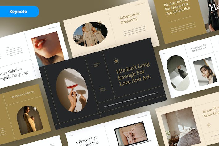 欧美创意工作室作品集Keynote模板 - 顶尖PPT