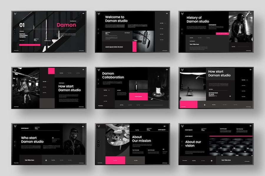 黑色创意国外商务商业通用PowerPoint模板 - 顶尖PPT