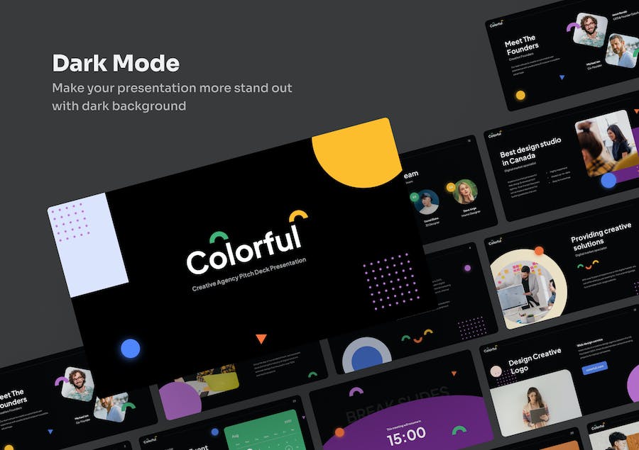 创意多彩设计展示演讲方案PPT模板 - 顶尖PPT