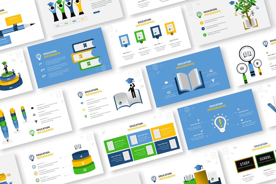 教育信息图表keynote模板 - 顶尖PPT