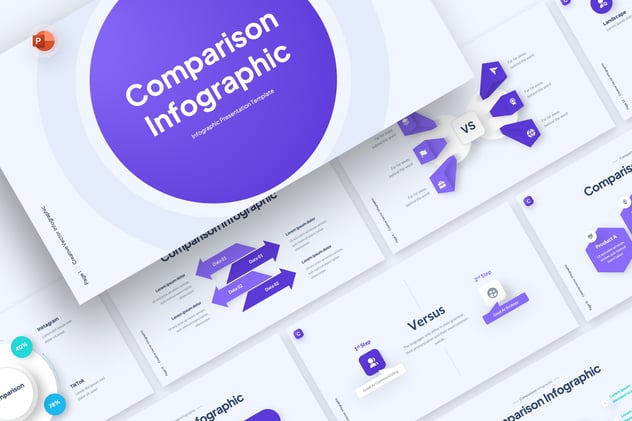 新拟态风数据比较风格PPT模板 - 顶尖PPT