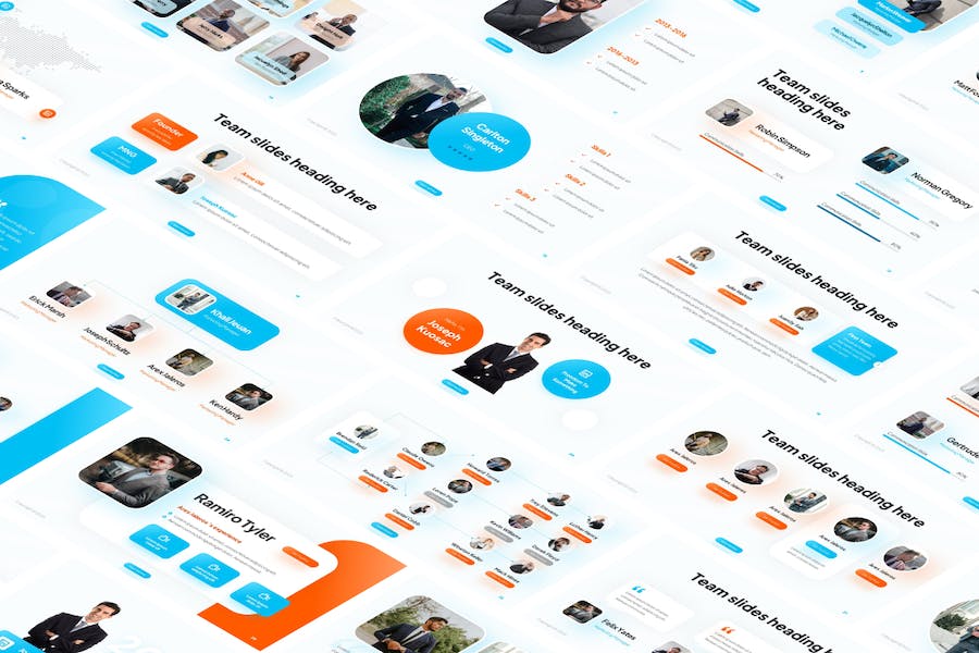 团队成员介绍组织架构设计PPT模板 - 顶尖PPT