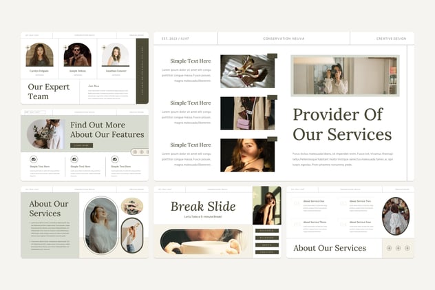 简约创意时尚女装模特品牌展示keynote模板 - 顶尖PPT