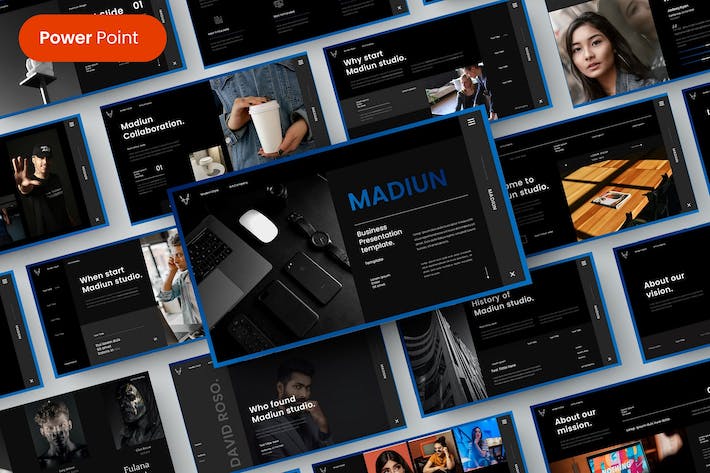 欧美商务团队作品介绍展示商业通用PPT模板 - 顶尖PPT