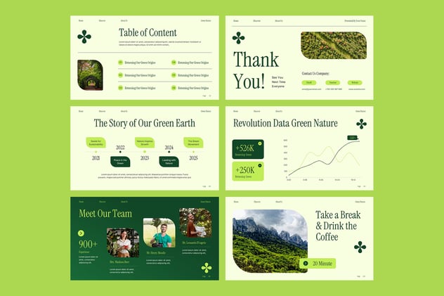 绿色自然生态环保主题PPT模板 - 顶尖PPT