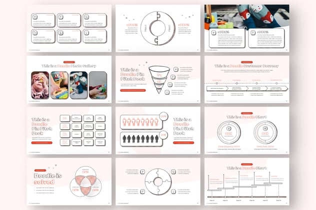彩色涂鸦亲子互动教育keynote模板 - 顶尖PPT