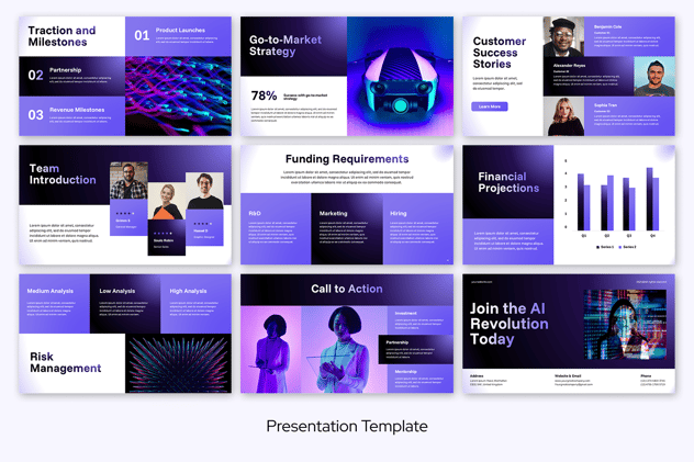 AI革命人工智能大模型PPT模板 - 顶尖PPT