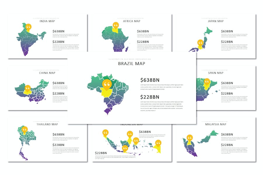 绿色插画风格演示PPT模板 - 顶尖PPT