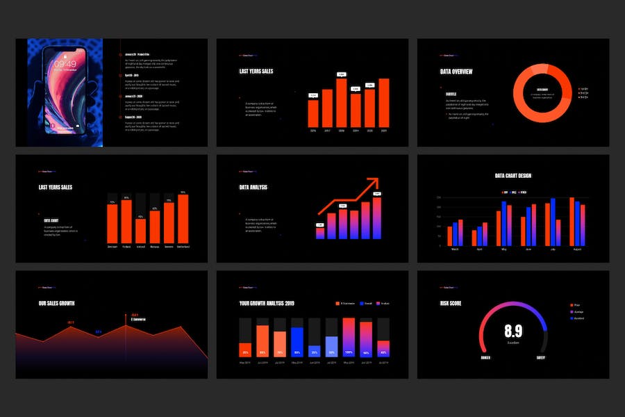 渐变配色平滑动画PPT模板 - 顶尖PPT