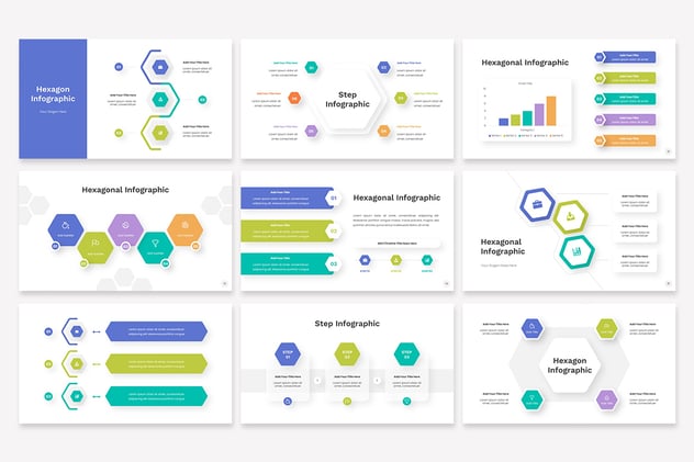 六边形信息图表PPT模板 - 顶尖PPT