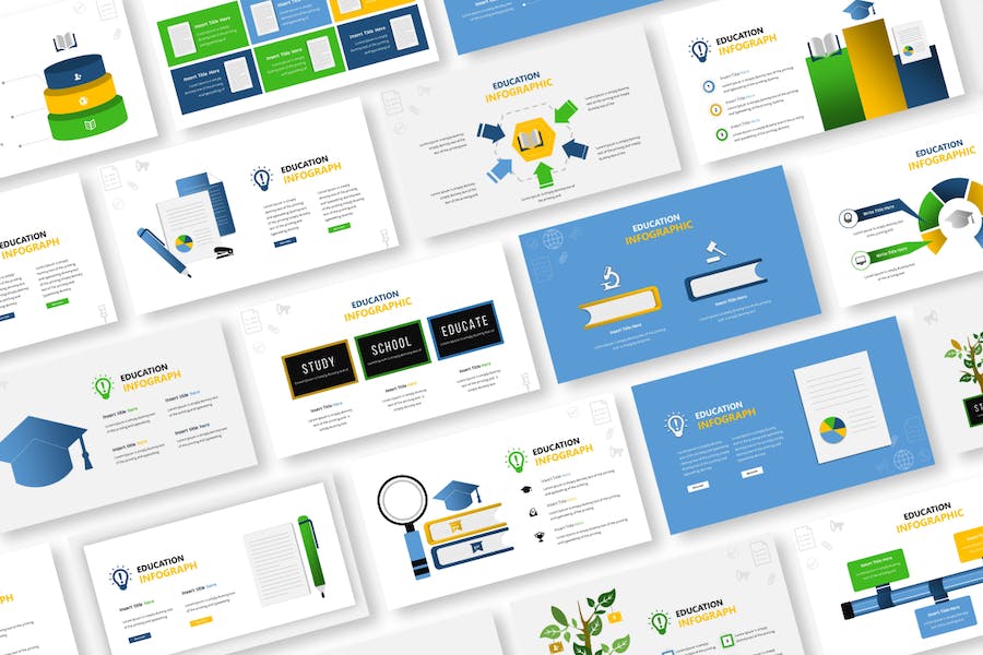 教育信息图表keynote模板 - 顶尖PPT