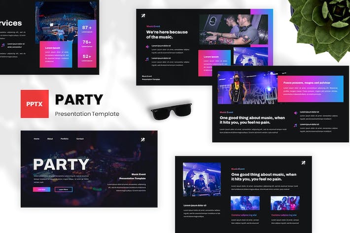 派对音乐活动策划宣传PPT模板 - 顶尖PPT