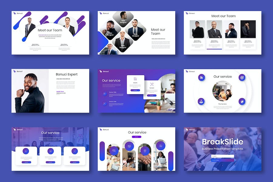 蓝紫渐变大气企业合作产品发布营销推广商业计划总结多用途PPT模板 - 顶尖PPT