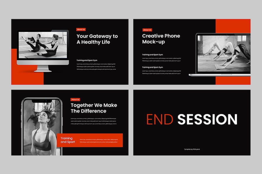 运动健身行业项目宣传展示Keynote模板 - 顶尖PPT