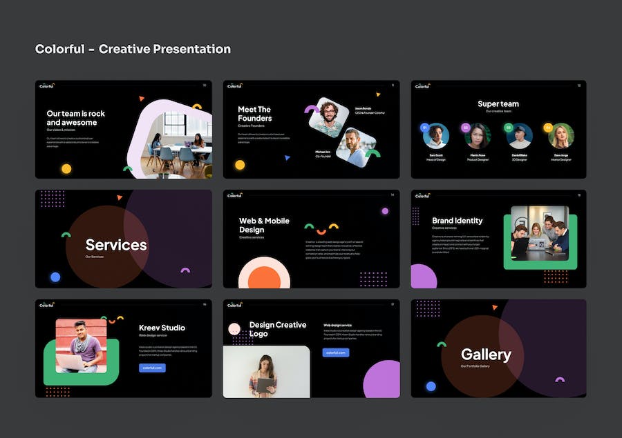 创意多彩设计展示演讲方案PPT模板 - 顶尖PPT