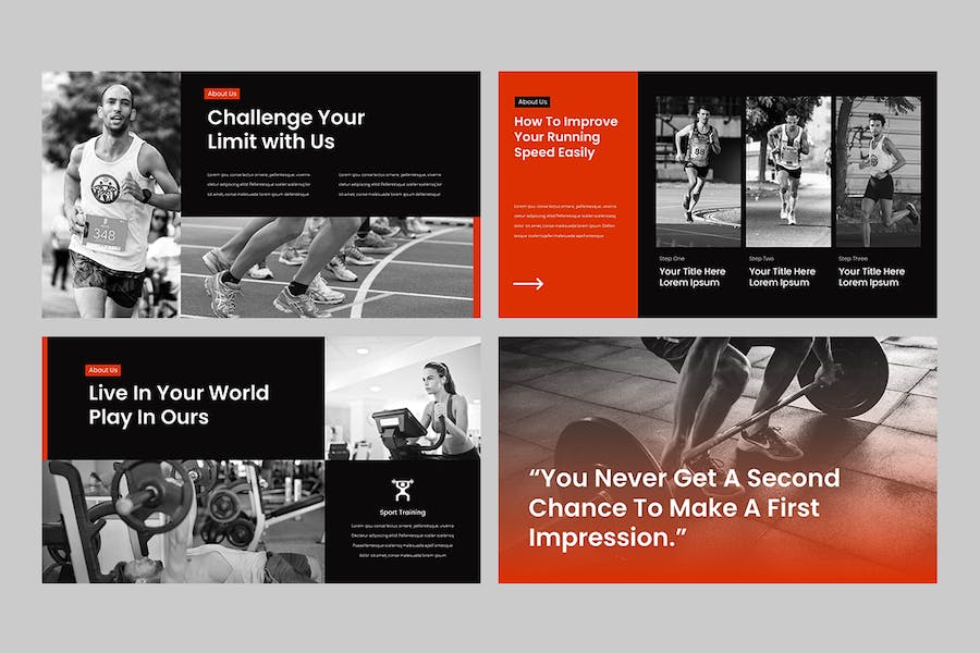 运动健身行业项目宣传展示Keynote模板 - 顶尖PPT