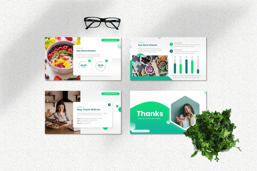 健康生活方式宣传Keynote模板 - 顶尖PPT