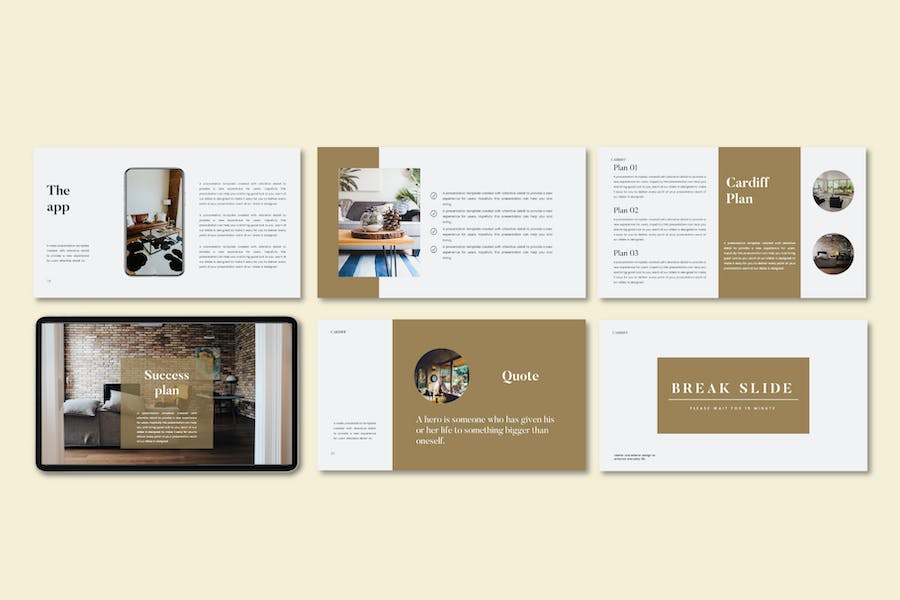 极简风格加的夫旅游景点介绍Keynote模板 - 顶尖PPT