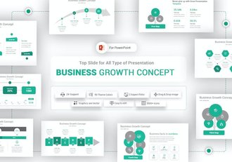 清新商务业务增长图形PPT模板 - 顶尖PPT