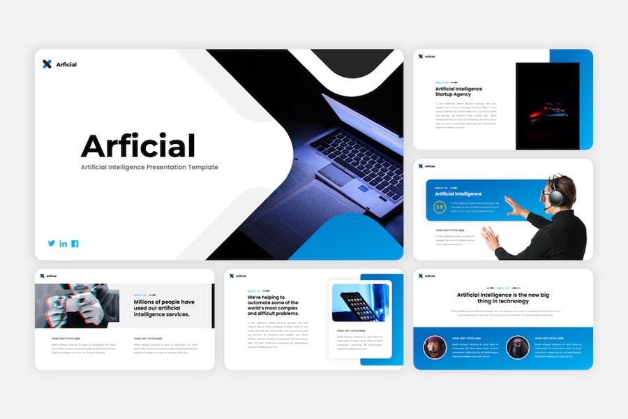 艺术人工智能创意应用展示设计方案PPT模板 - 顶尖PPT