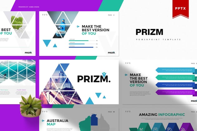 创意三角形板式设计企业简介工作汇报PPT模板 - 顶尖PPT