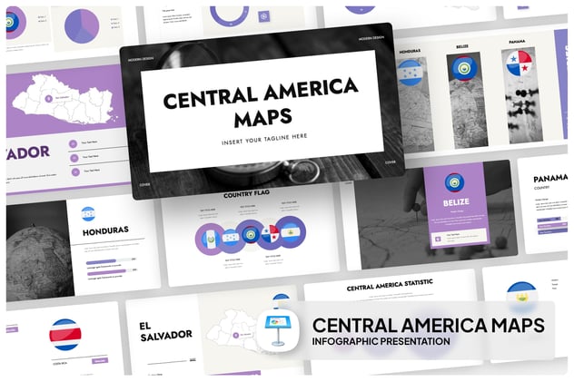 中美洲信息图形keynote模板 - 顶尖PPT